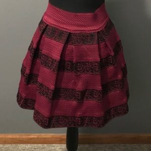 MIAMI Burgundy and Black High Waisted Skirt